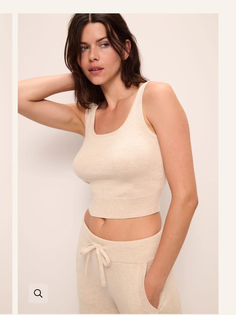Eberjey Recycled Sweater Crop Top in Oat size XS